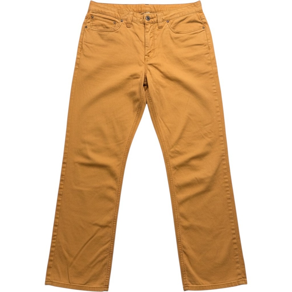 Prana Mens Zion Pants Size 33 Mustard Yellow Brown Straight Leg Outdoor Trousers